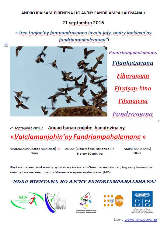 ANDRO IRAISAM-PIRENENA HO AN’NY FANDRIAMPAHALEMANA